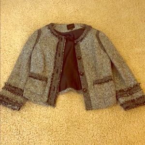 The Limited black and white tweed jacket